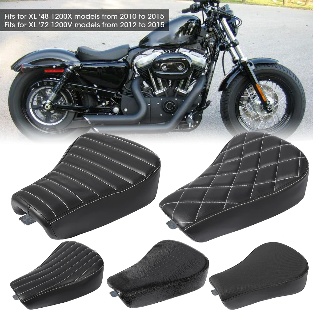 

Motorcycle Black Front Driver Rider Solo Seat For Harley Sportster XL 883 1200 72 48 Custom 1983-2003