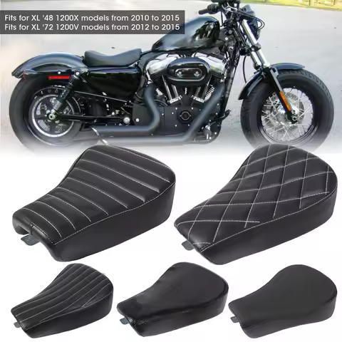 Motorcycle Black Front Driver Rider Solo Seat For Harley Sportster XL 883 1200 72 48 Custom 1983-2003