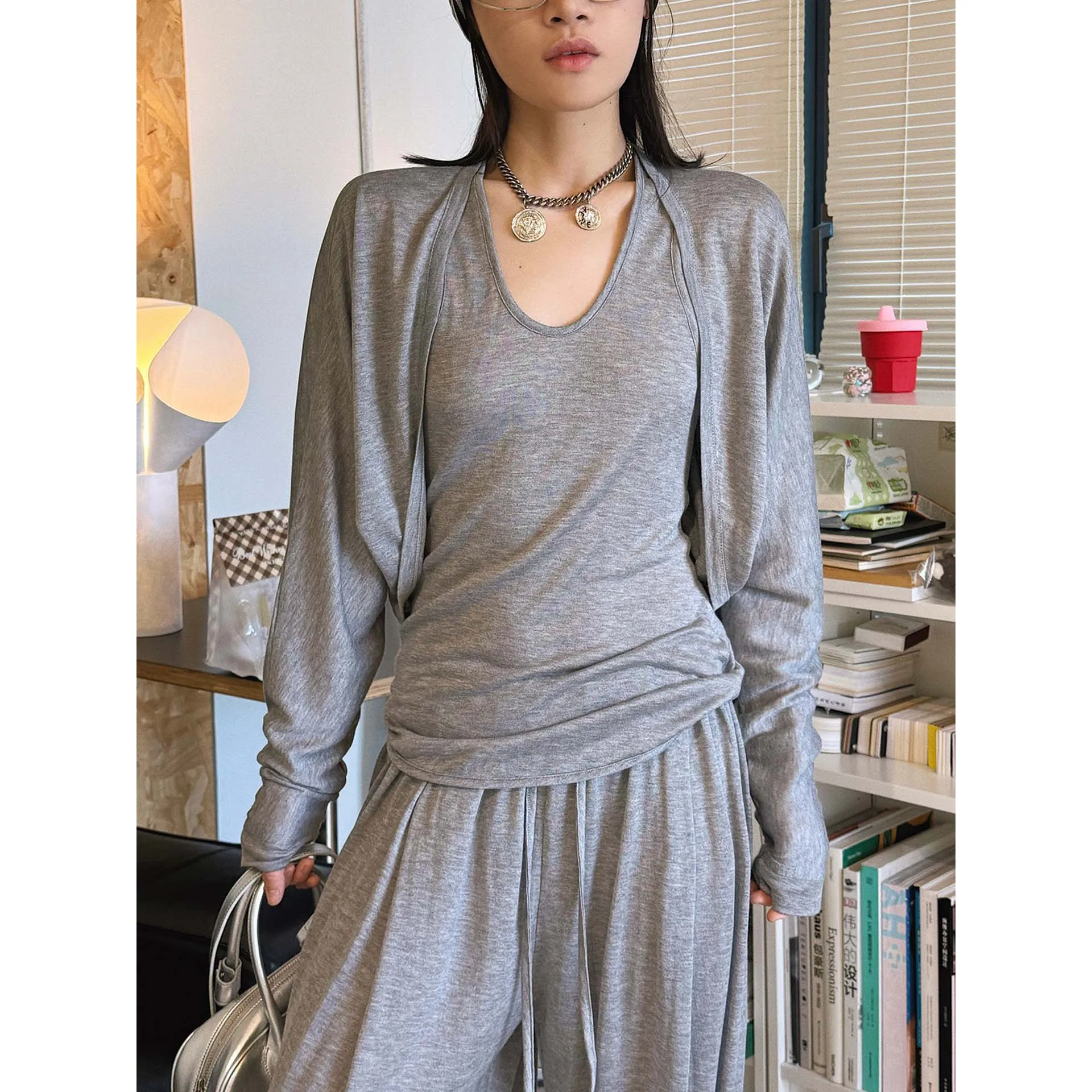FANAN Summer New Paris INS Style Curved Short Slim Fit Tencel Cardigan Sun Protection Slimming Fresh Top For Women