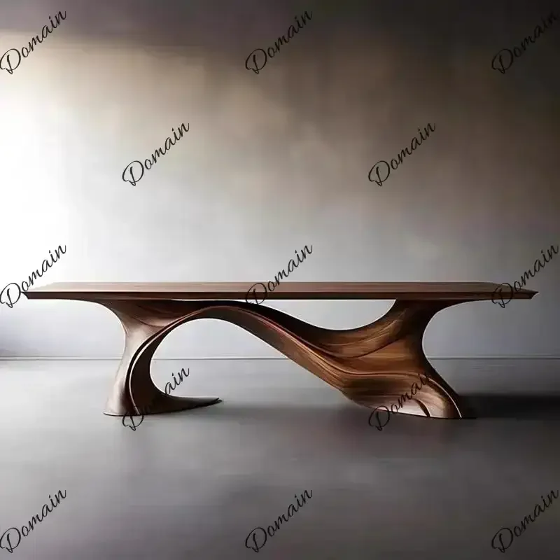 XS Unique Designer Dining Table Wood Legs Party Salon Workstations Dinner Table Luxury Wooden Mesa De Jantar Home Furniture