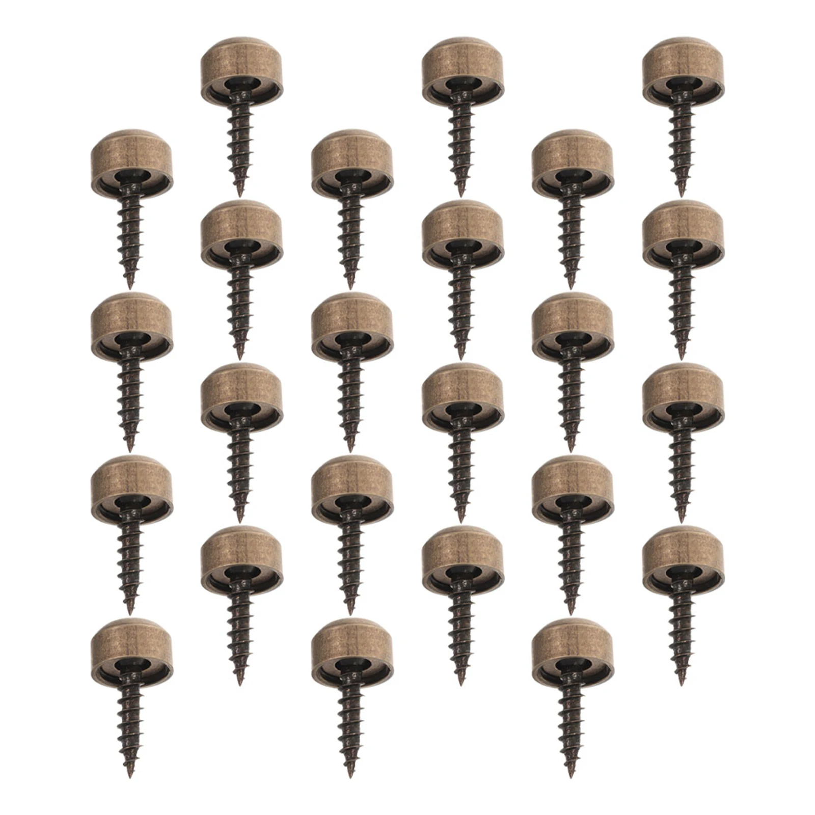 

24pcs Decorative Screw Caps Copper Self-Tapping Screws For Wood Mirror Wall Mounting Fasteners Curved Cover Home Furniture