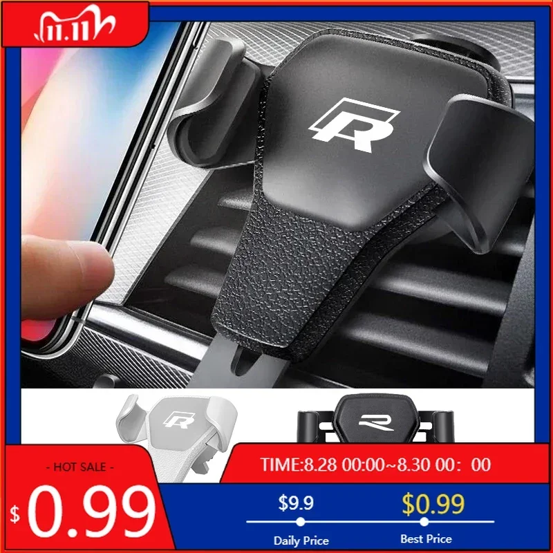 Suporte de Celular Automotivo Gravity para Saída de Ar com Fixação por Ventosa para Volkswagen VW Jetta R-line GTI R Polo Golf Passat Golf 8