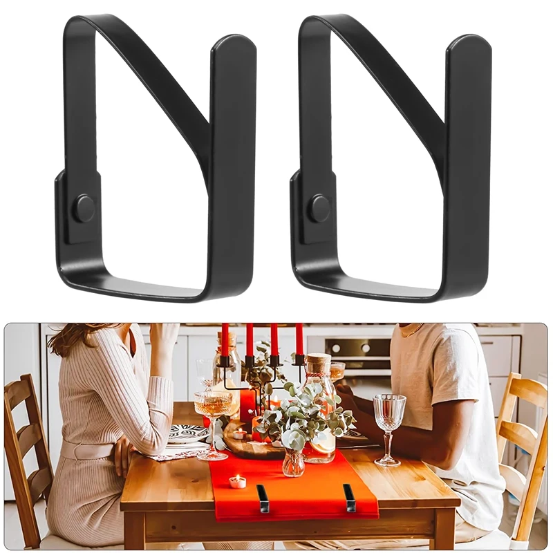 8Pack Stainless Steel Tablecloth Clips Black Picnic Tablecloth Clips Adjustable Anti-Skid Fixed Clip Table Cloth Holder