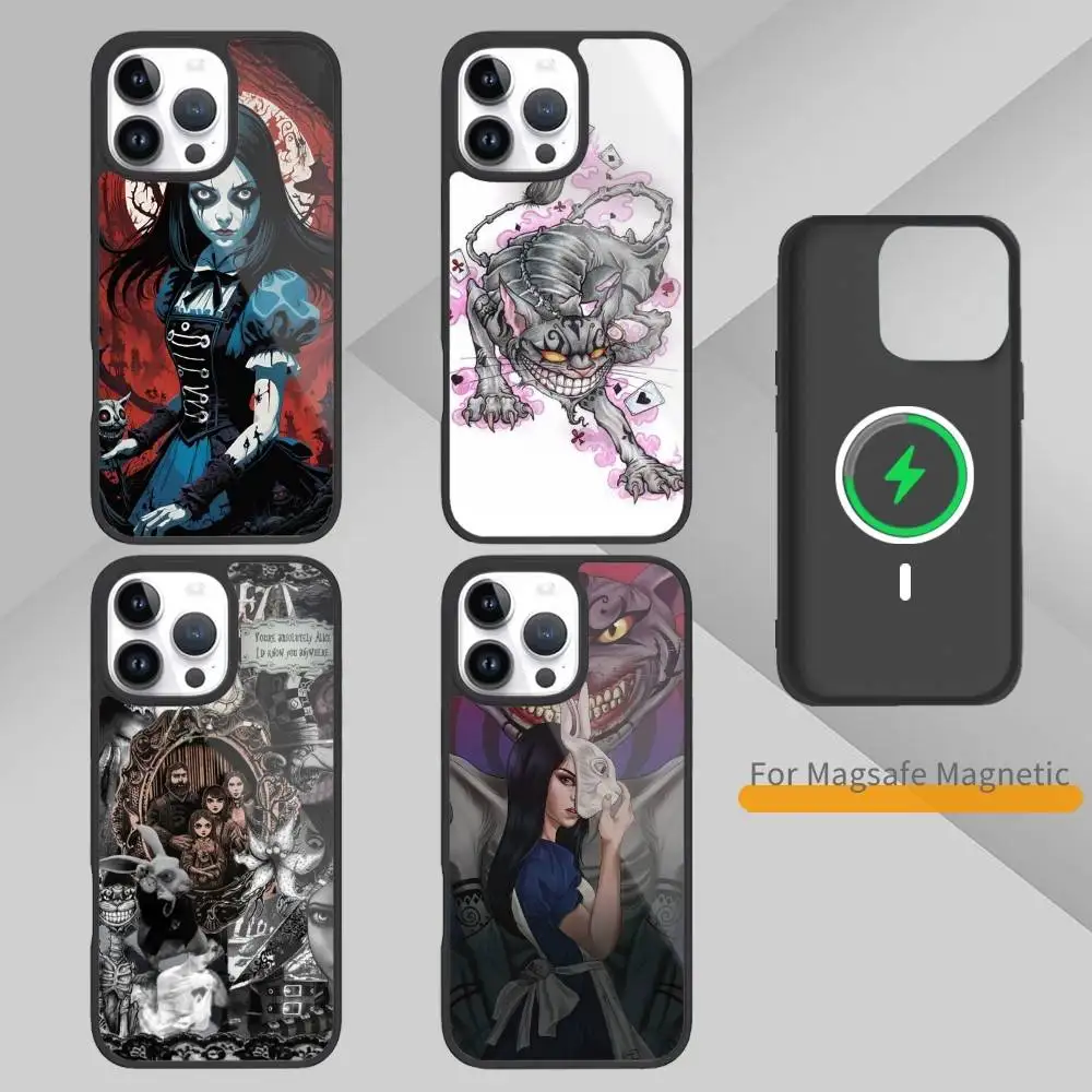 

A-Alice Madness Returns Phone Case For iPhone17,16,15,14,13,12,11 Plus,Pro Max Magnetic For Magsafe Wireless Charging