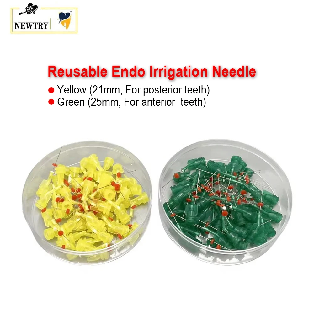 

50Pcs Dental Endo Irrigation Needle Tips Autoclavable Oral Root Canal Syringe Tips 30G 21/25mm Posterior Anterior Teeth Cleaning