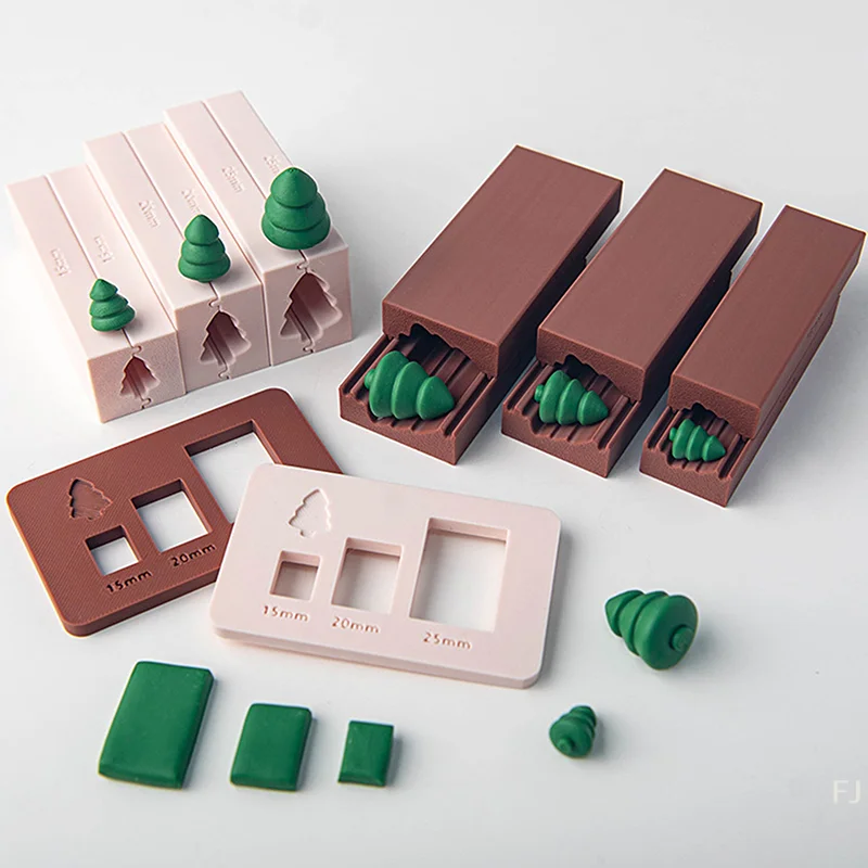 

[YU]3D Christmas Soft Clay Bead Roller Christmas Tree Mold Multi-size DIY Hand-rolled Earring Pendant Decoration Pottery Tools