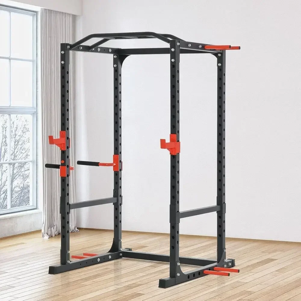 Home Gym Power Tower with Dip Station, Pull-Up Bar, and Squat Rack for Comprehensive Upper Body Strength Training