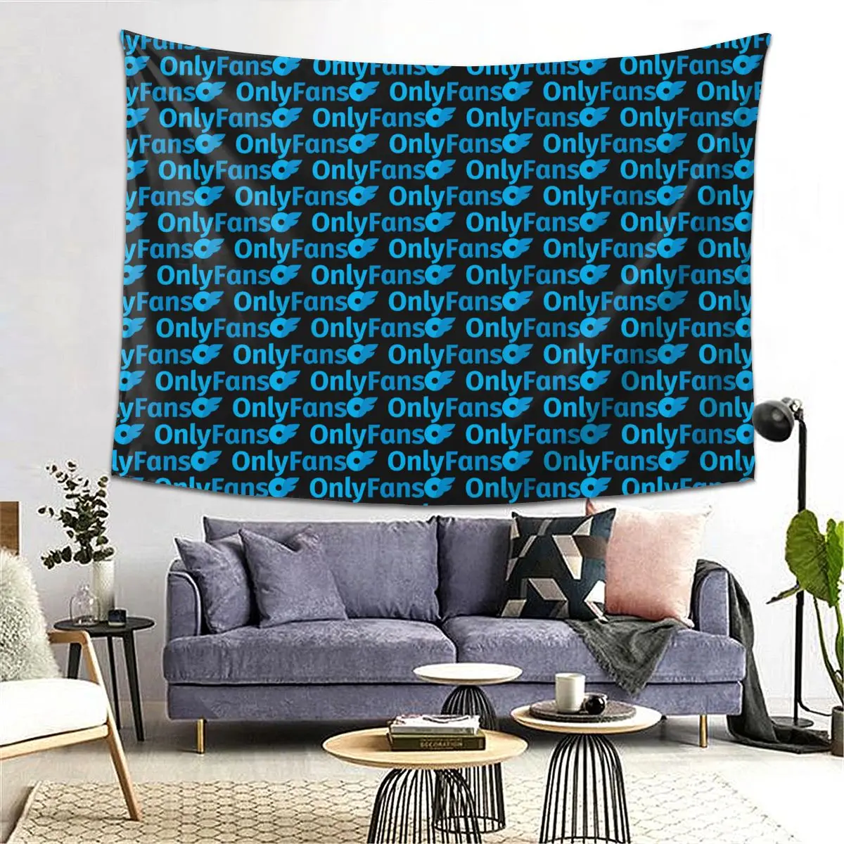 

Onlyfans Logo Tapestry Decor Art Aesthetic Tapestries for Living Room Bedroom Home Wall Cloth Wall Hanging