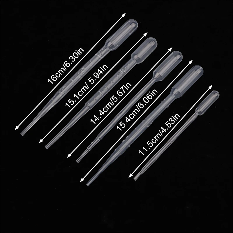 100 Teile/los Labor Pipette 0,2/1/2/3 ml 5 ml Kunststoff Einweg Messbehälter Flüssigkeit Dropper Ausrüstung stroh Make-Up-Tools