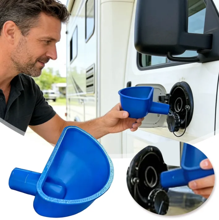 Trailer Fresh Water Storage Tank Water Injection Funnel Outdoor Camping 3D Printed Funnel RV Fresh Water Tank Filling Funnel
