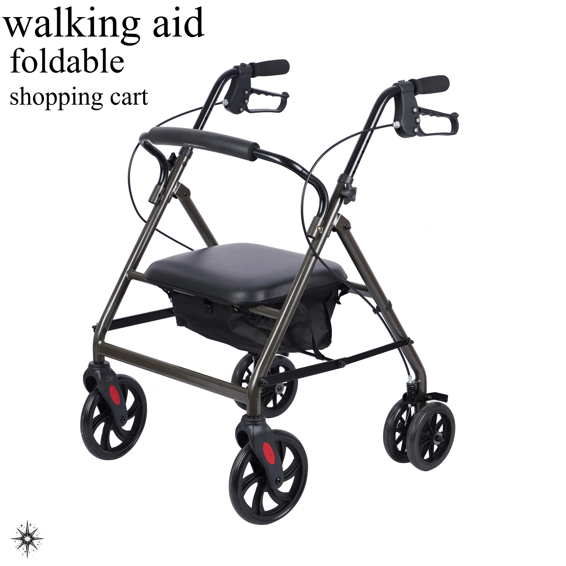 

Walking aids the elderly rehabilitation assistance can push sit shopping folding