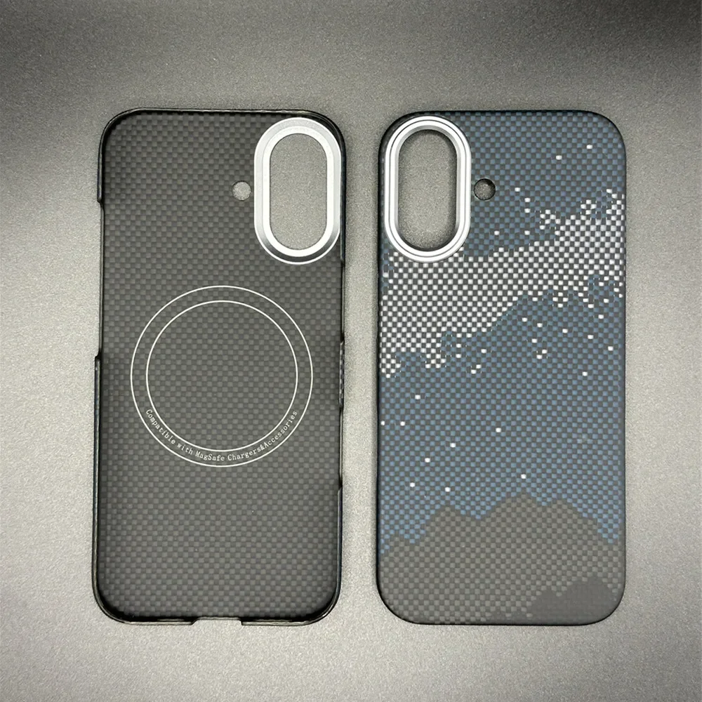 

Роскошный ультратонкий чехол из настоящего карбона для Magsafe для iPhone 17 Pro Max, 17 Pro, 17 Air, арамидный кевларовый чехол для беспроводной зарядки
