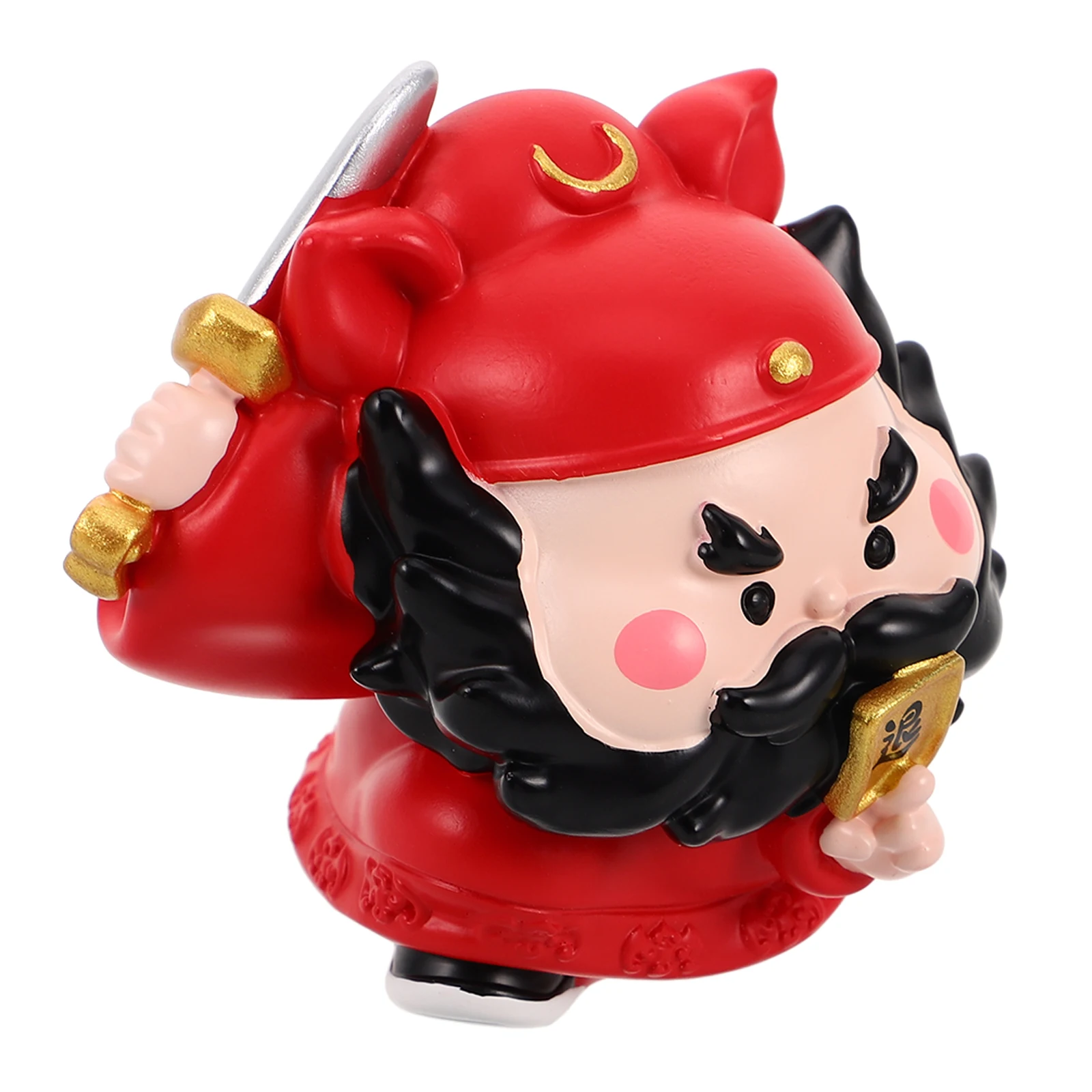 

1pcs Resin Ornaments Chinese Style Desk Decor Small Statue Office Wealth God Figurine Car Dashboard Home Decor