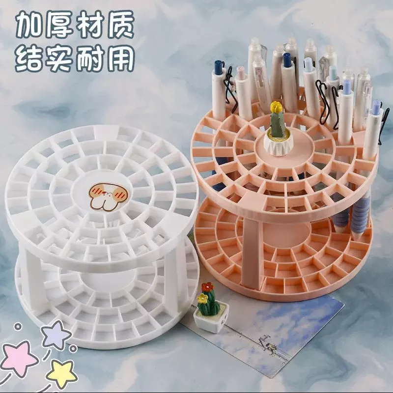 

Large-Capacity Round Makeup Brushes Storage Air-Dry Stand Rack Desk Stationery Pen Organizer Cosmetic Brush Holder Makeup Tools
