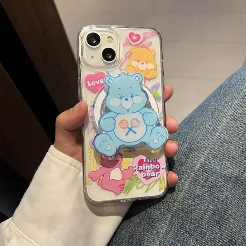 

Kawaii Care Bears Phone Case Applicable To Iphone 15 14 13Promax Fall Prevention Soft Fashion Couple Phone Case Cute Girl Gifts