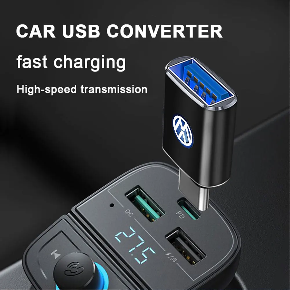 OTG USB To Type C Adapter Converter Phone Charging Cable Charger For Volkswagen VW GTI Golf Polo Tiguan GTD Passat Sagitar Rline