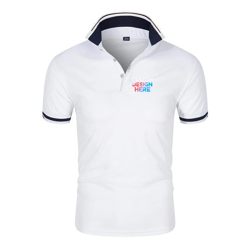 Logo Customization The new men's six-color Polo with printed patterns is suitable for summer and has a soft texture