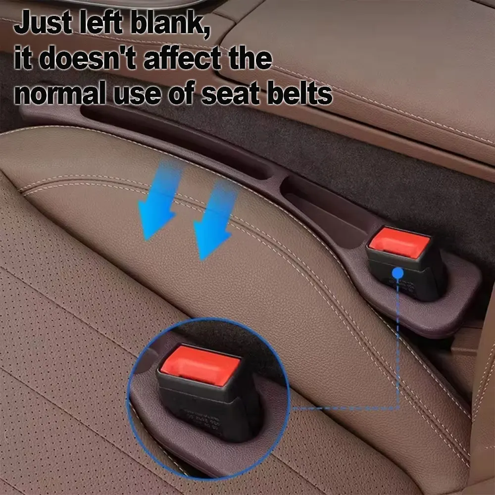 ที่อุดช่องว่างเบาะรถยนต์แบบกันน้ำ 2 ชิ้น พร้อมช่องเก็บของ 2 ร่อง อุปกรณ์ตกแต่งภายในรถยนต์