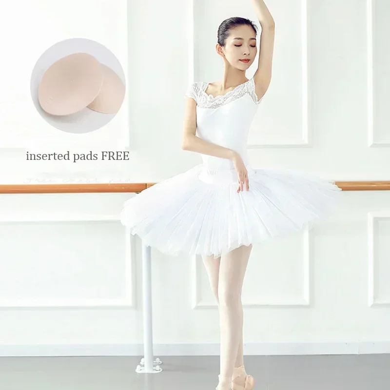 

Ballet Leotard White Lace Dance Leotard Adult Gymnastic Leotards Ballerina Ballet Dress Ballet Leotards for Women Jumpsuit Dance