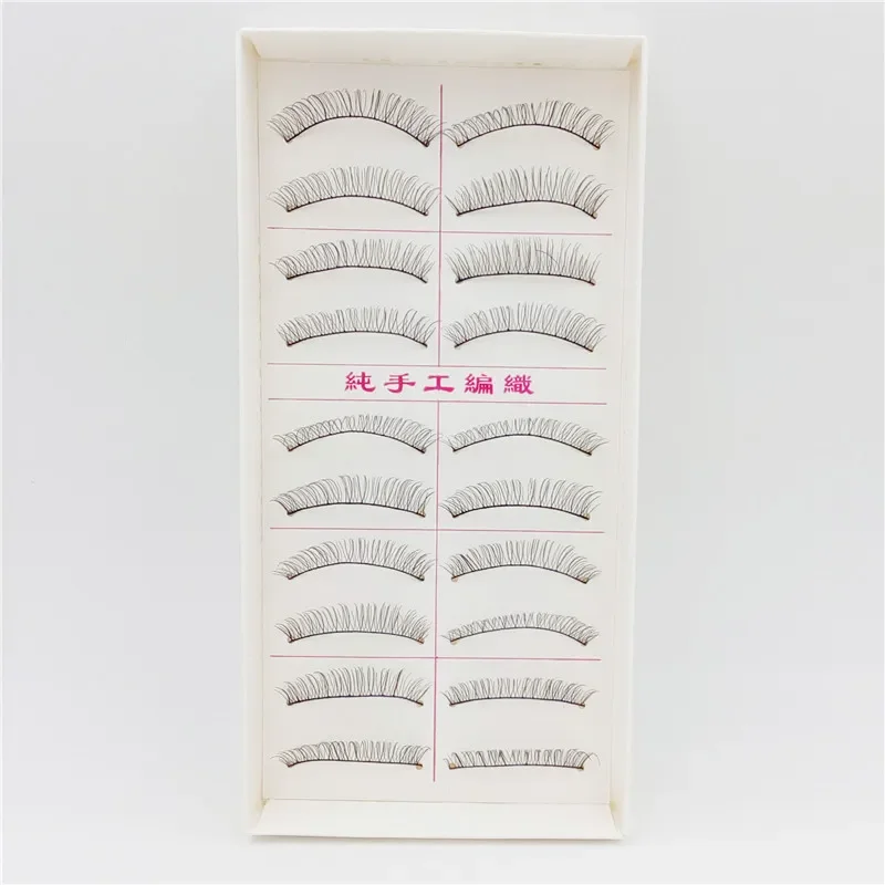 10Pair/Set 3D Natural Effect False Eyelashes Profession Handmade Crisscross Fiber Fake Eye Lashes Cosmetic