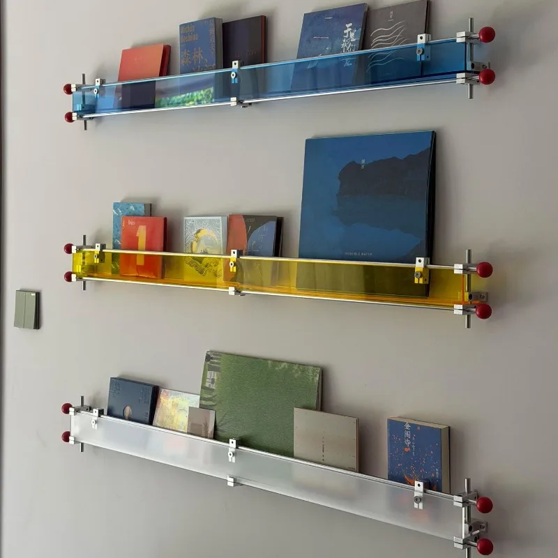Wall display stand, acrylic contrasting color, storage rack c