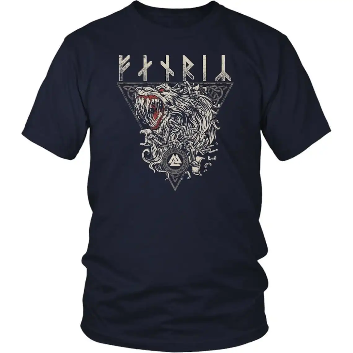 

Norse Mythology Ragnarok Fenrir Wolf T-Shirt 100% Cotton O-Neck Summer Short Sleeve Summer Casual Mens T-shirt Size S-3XL