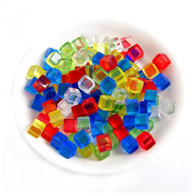 50PCS Transparent Acrylic Blank Dice 10MM Assorted Centimeter Cubes Math Educational Toys Board Games Accessories