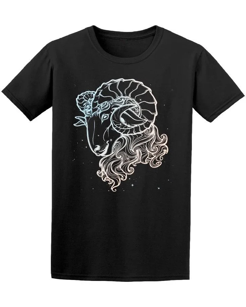 

Cosmic Zodiac Sign of Aries T-Shirt 100% Cotton O-Neck Short Sleeve Summer Casual Mens T-shirt Streetwear