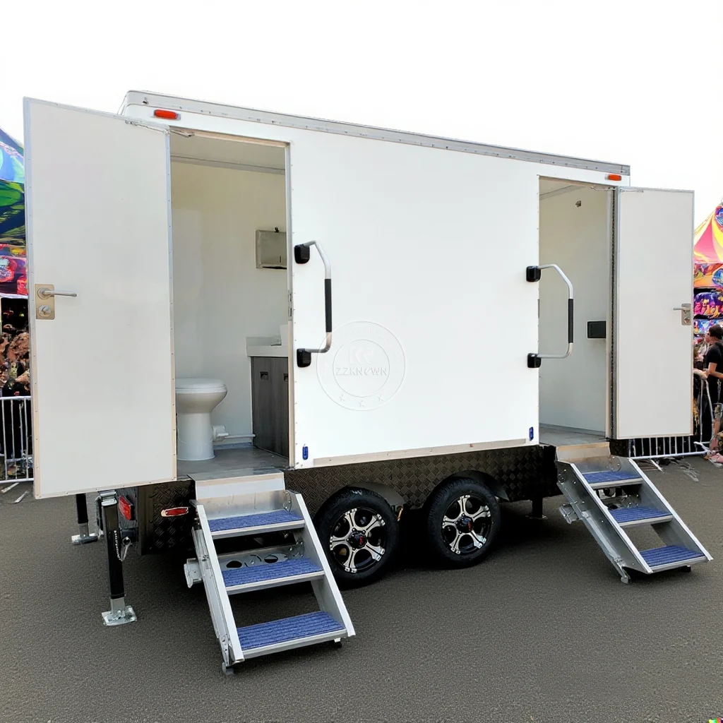 

Restroom Trailer Portable Toilet and Shower Room Large Bathroom Trailer Outdoor Mobile Shower Trailer