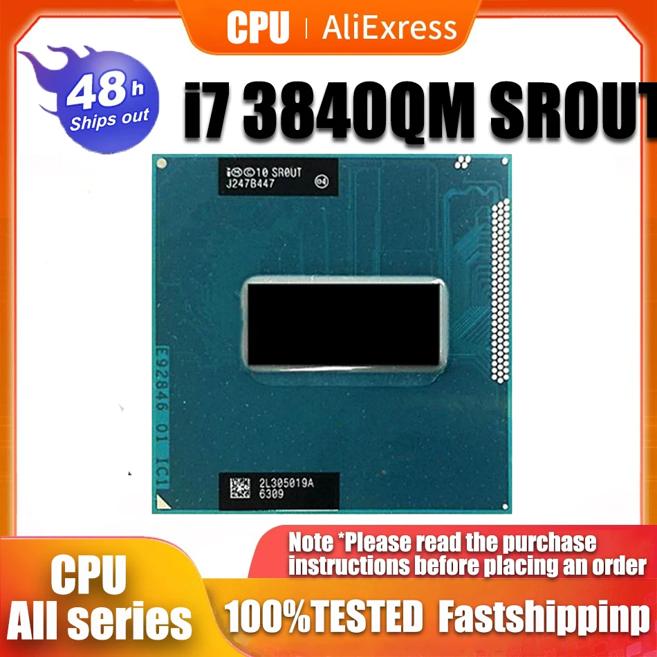 Core I7 3840QM SR0UT CPU I7-3840QM processor 2.80GHz-3.8GHz L3=8M Quad core