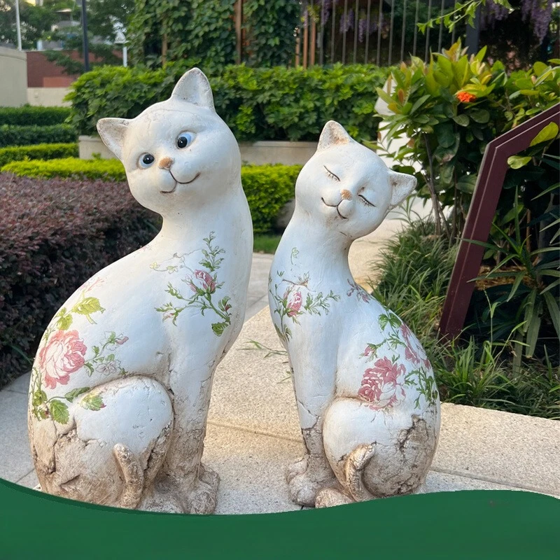 

Vintage outdoor garden decoration cat cartoon animal decoration ornament