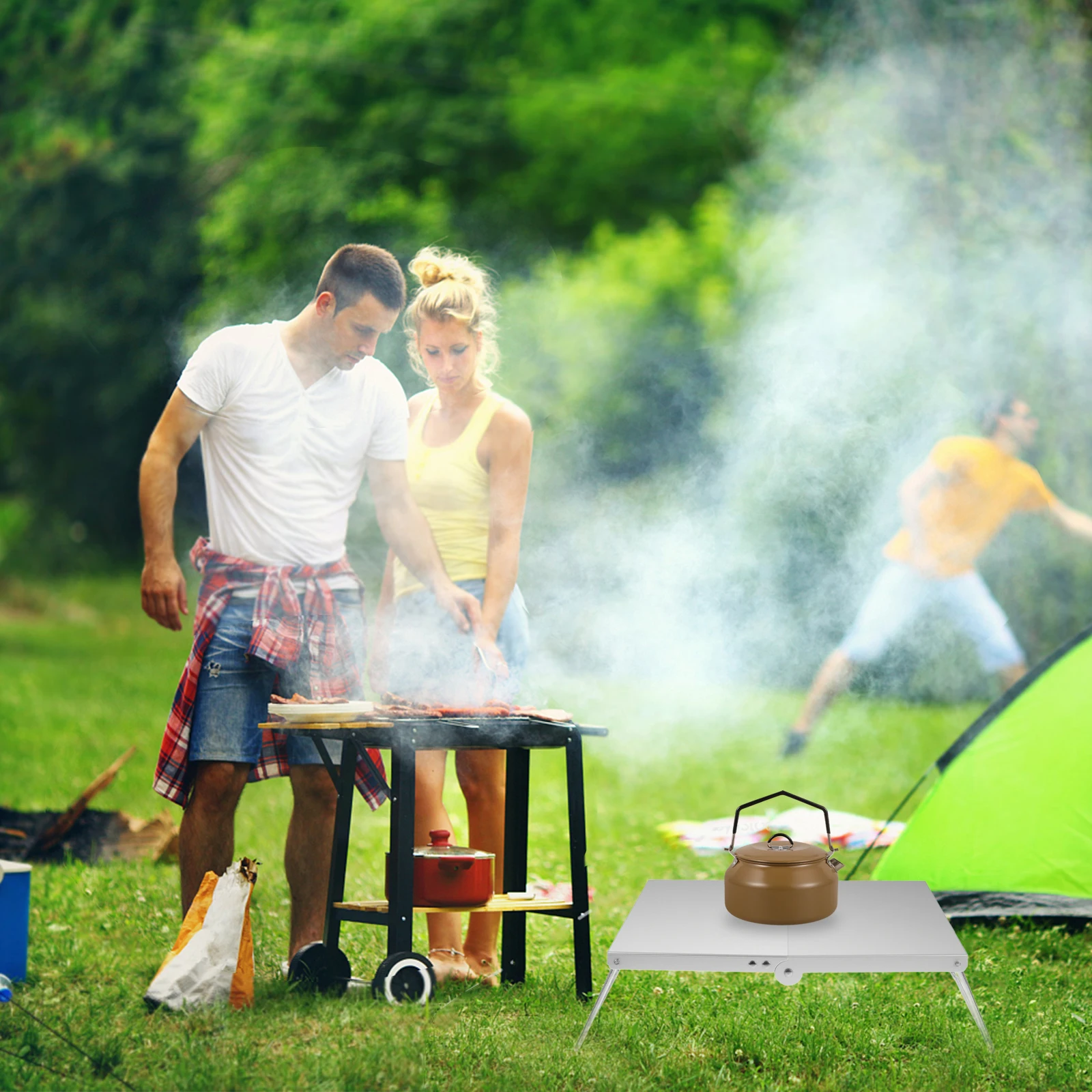 

Mini Aluminum Alloy Picnic Foldable Outdoor Small Heat Resistant Lightweight Travel For Sand Barbecue Kids Use Collapsible Beach