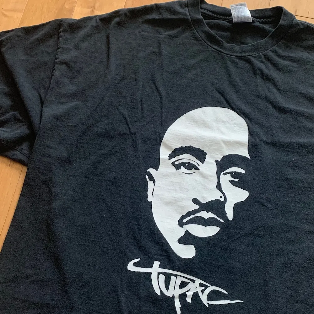 Late 90S Tupac Shakur Rap T Shirt Vintage 1990S Aaa Alstyle Apparel Activewear Black American Rapper 2Pac Streetwear