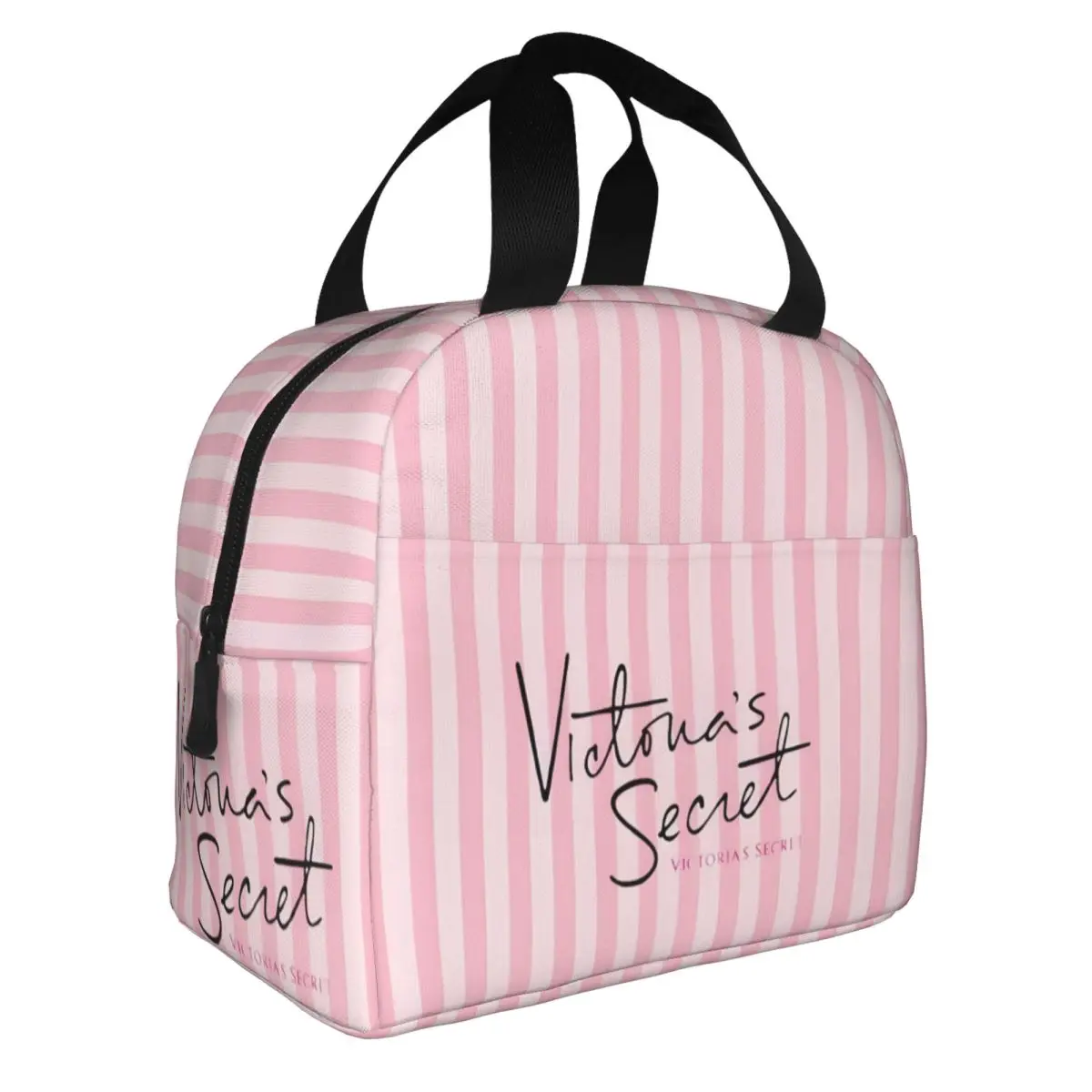 Pink-Victoria-S-Love-Secret Portable Lunch Bag Food Thermal Box Durable Cooler Lunchbox with Shoulder Strap Picnic Bag Office