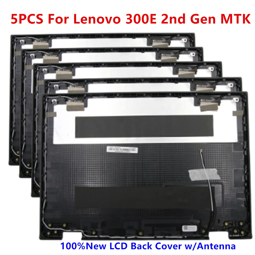 

5PCS New Replacement Case for Lenovo Chromebook 300E 2nd Gen MTK LCD Back Cover w/Antenna Black