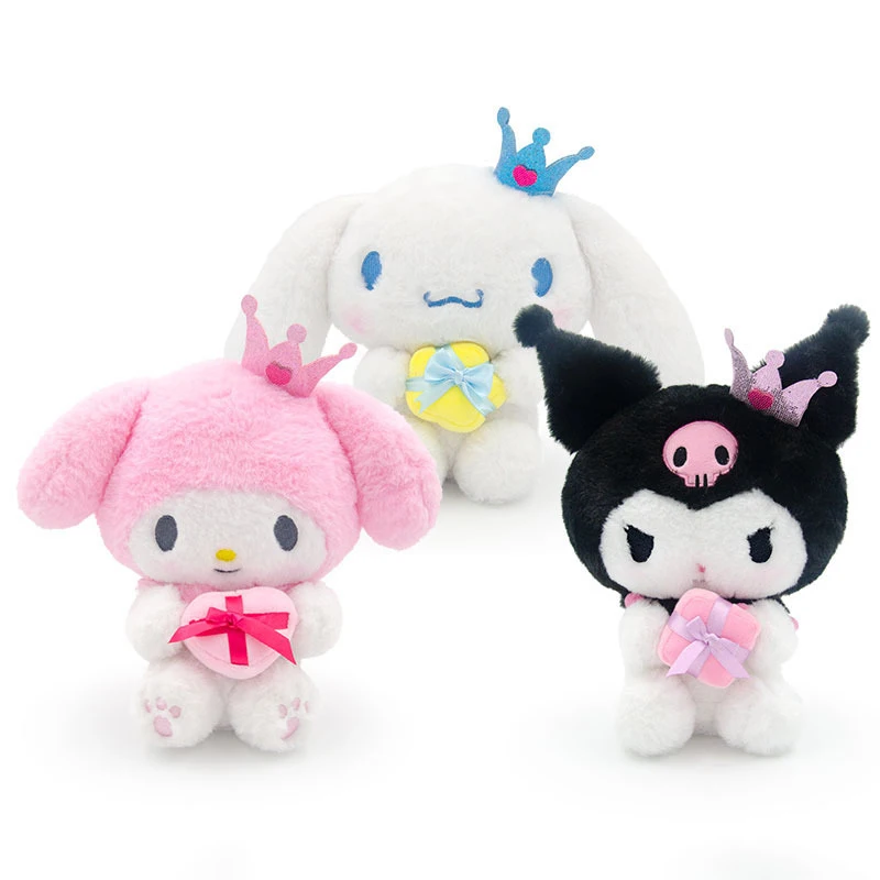 

Sanrio Plush Dolls Anime Figure Crown Kuromi My Melody Cinnamoroll Plush Toys Throw Pillows Room Decoration Kids Birthday Gifts