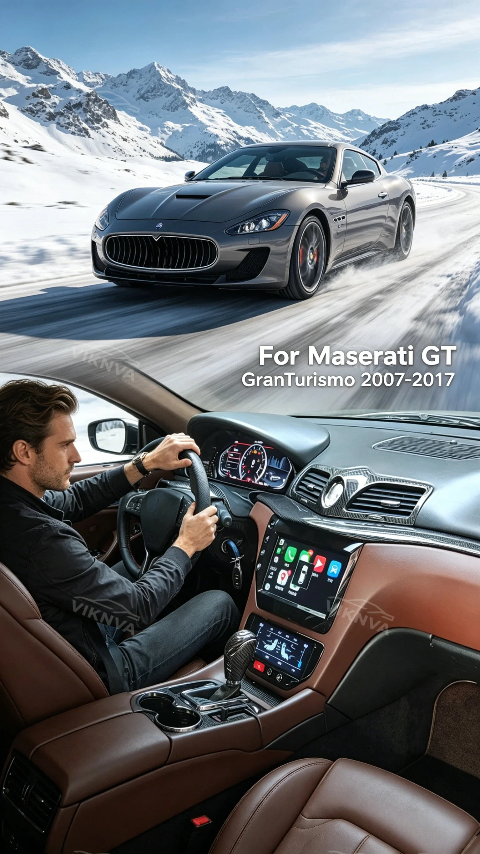 Android14 For Maserati GT/GC GranTurismo 2007-2017 Carbon Fiber 12.3 Inch Cluster Colorful UI High Definition