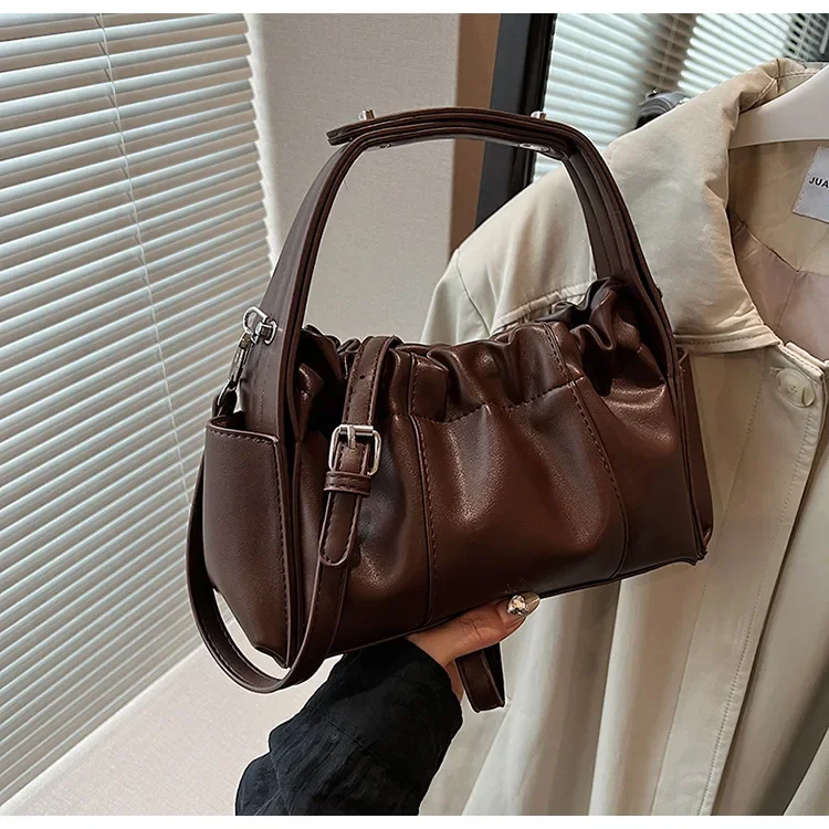 

2024 Hot Seller Autumn and Winter New High-grade Soft Leather Fold Cloud Bag New Niche Handbag Single Shoulder Crossbody Support