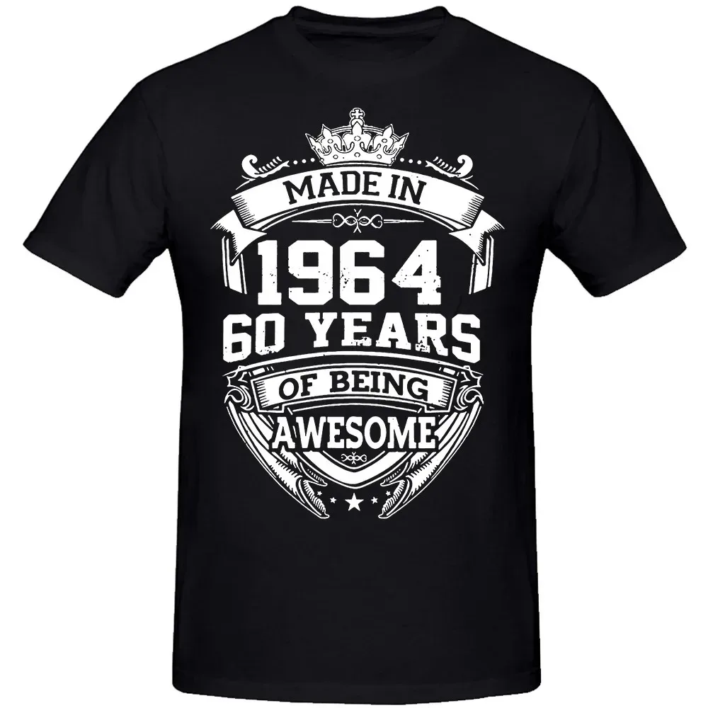 Men Women Birthday Anniversary Funny T-shirts Made In 1964 60th 60 Years Old Vintage Cotton T Shirt Gift Short Sleeve Tee Tops