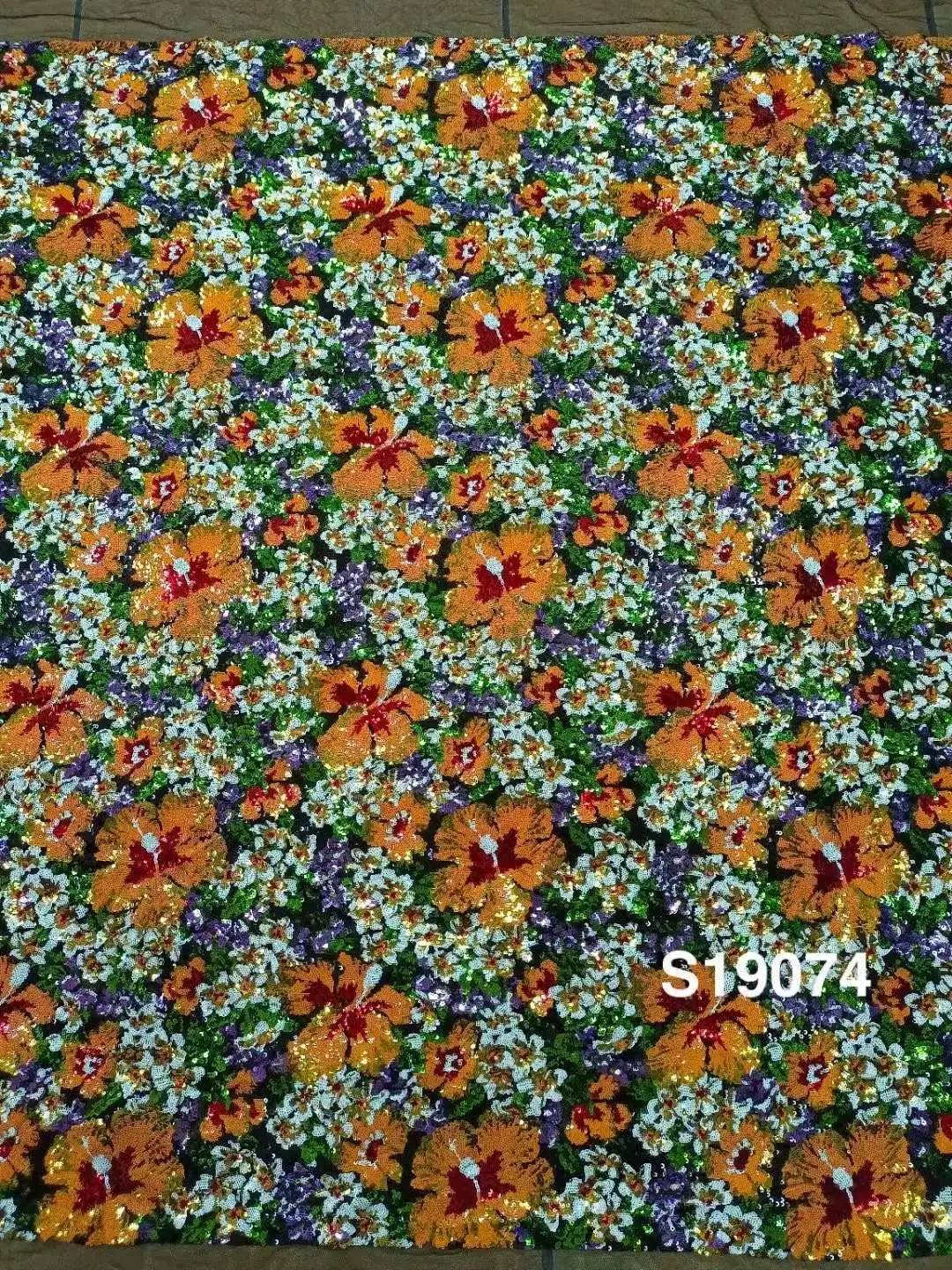 Luxury Beaded Lace Fabric 5 Yards Beads Hand flower Lace Fabric Embroidered African Nigerian Sequins Lace Fabric For Sewing