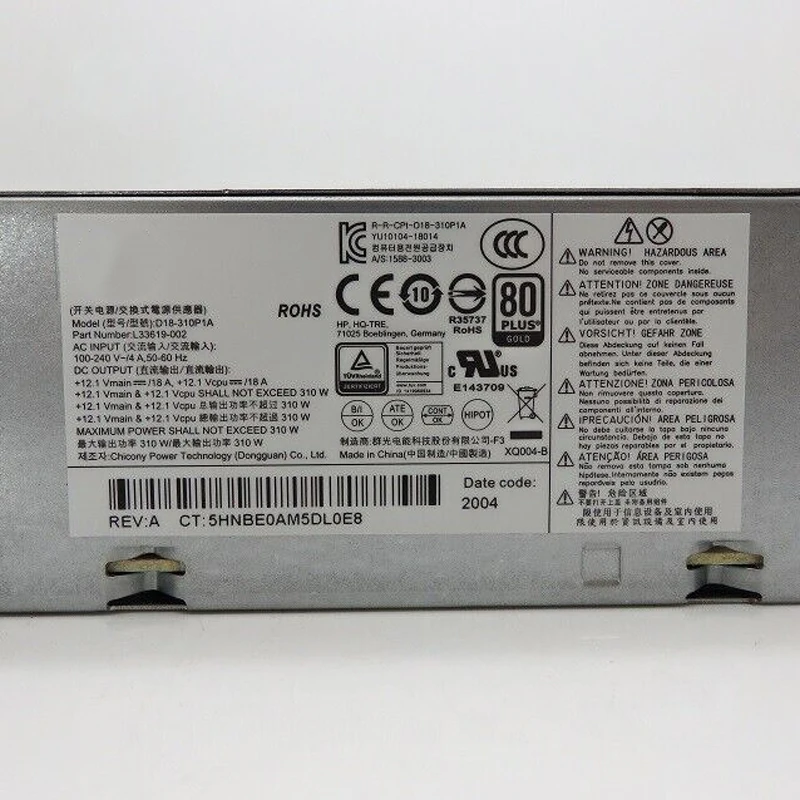 New Original D18-310P1A L33619-002 For HP 280 G5 SFF 310W Power Supply 4Pin 4Pin PCH019 PA-1181-3 PCH021 DPS-180AB-26 A 3A 30A