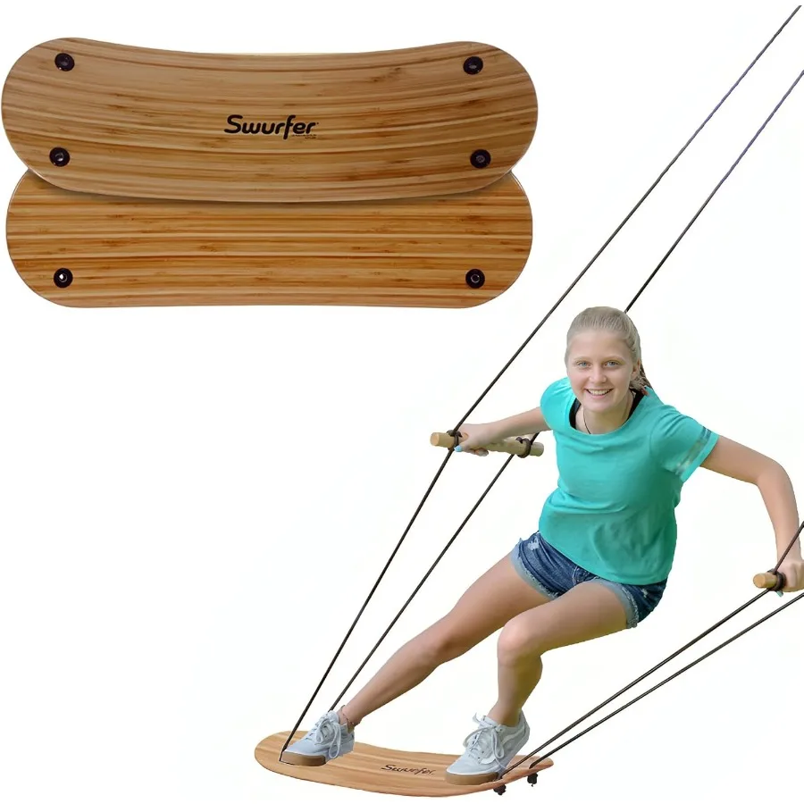 TreeSkate Skateboard Swing Outdoor Stand Up Surf Swing met verstelbare handgrepen en griptape biedt plaats aan maximaal 200 lbs