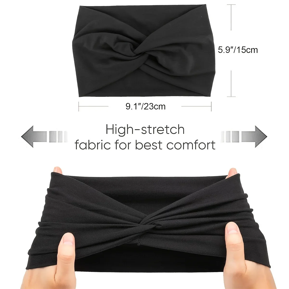 Fascia per capelli larga morbida in stile bohémien da donna, 4 pezzi, adatta per yoga, corsa, accessori per capelli con fascia sportiva