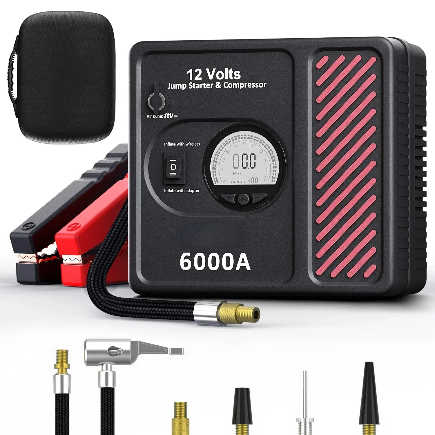 JF.EGWO 6000A 12V Mini Power Bank Jump Starter Car Battery Starter Set - Portable Car Repair Tool