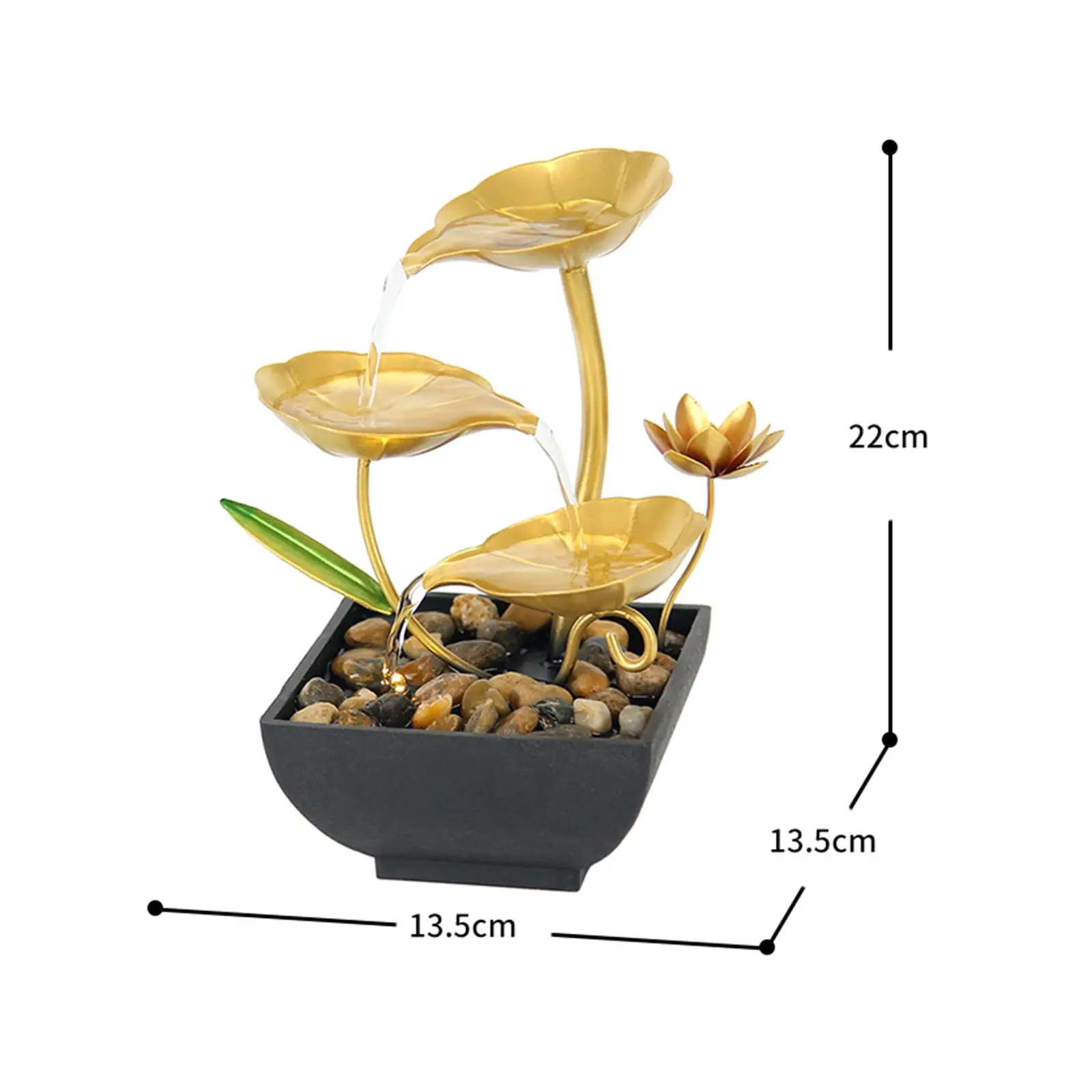 Small Desk Waterfall Fountain Automatic Pump Modern Tabletop Fountain Zen Decoration for Living Room