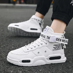 New Brand Mens Casual Sneakers High-tops Sneakers Training Boys Basketball Tennis Shoes Outdoor Couple Sneakers Strap Decoration