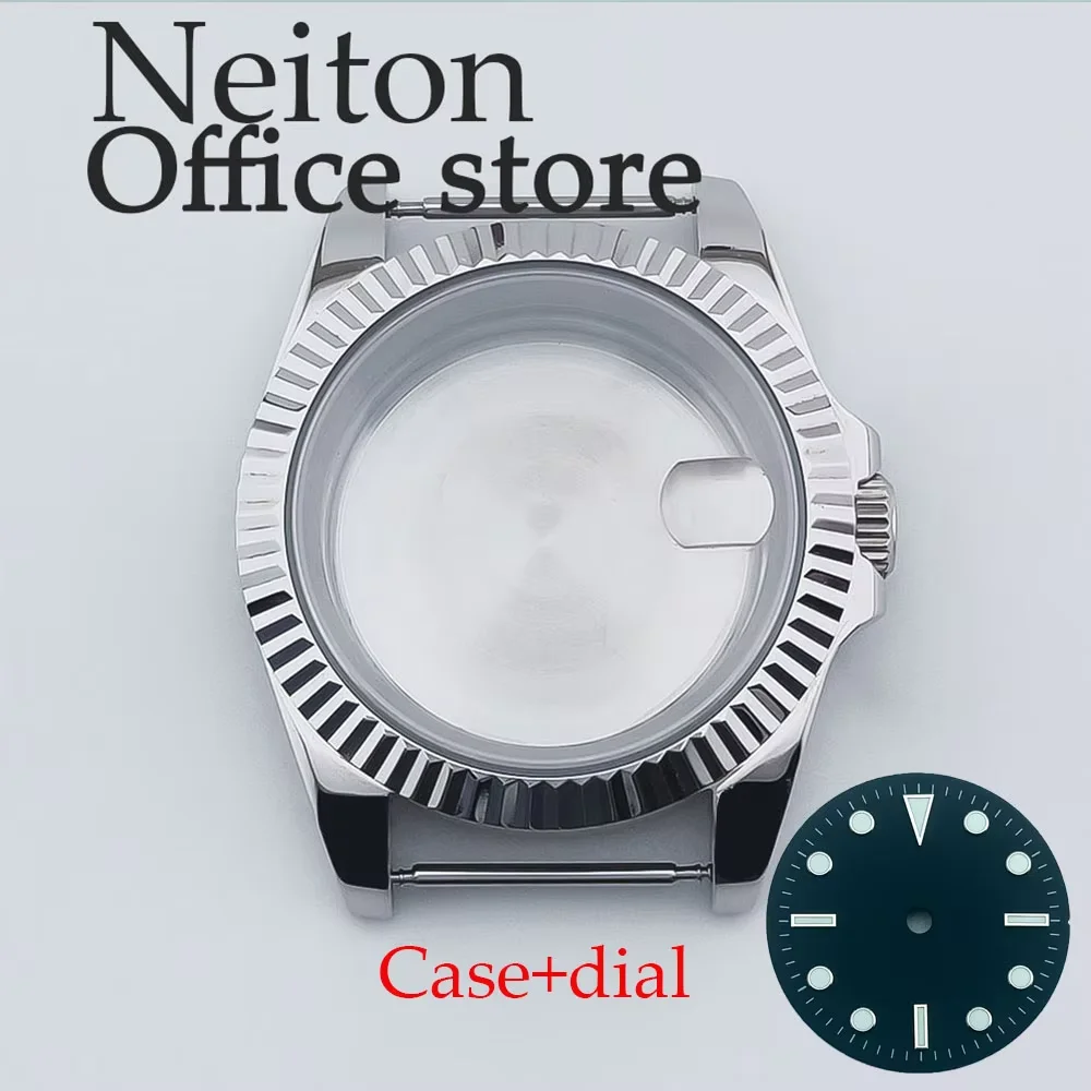 NEITON 39mm watch case fit NH35 NH34 NH36 ETA2824 PT5000 movement silver sapphire glass watch case
