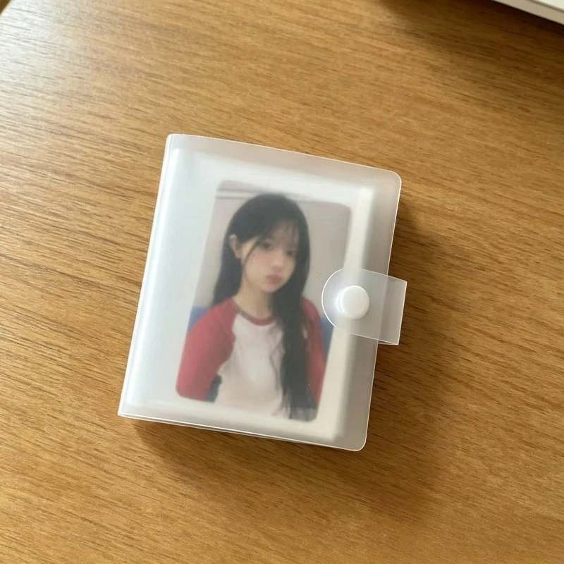 3 Inch Photo Album Single Pocket Clear Polaroid Photo Book Snap Button Design Portable Pocket Card Storage Book