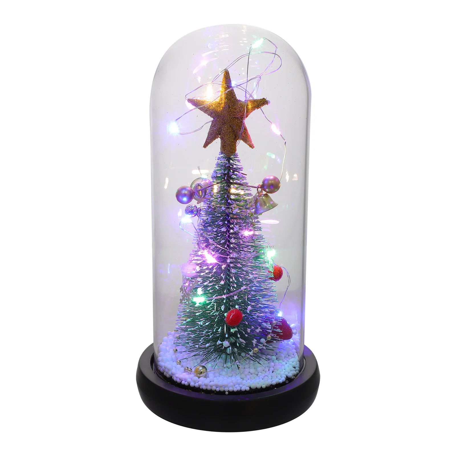 

Glass Lighted Christmas Tree Ornament Material Shiny Star Tabletop Decor Romantic Warm Atmosphere for Christmas