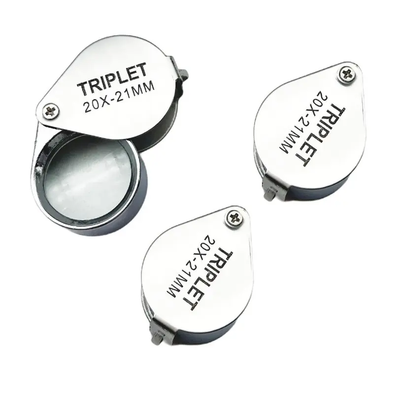 VEHO-Jewelers Eye Glass Tool 21Mm Pocket Loupe Magnifier 10/20/30X Foldable Triplet Wide View Jewelry Magnifying Glass 20X